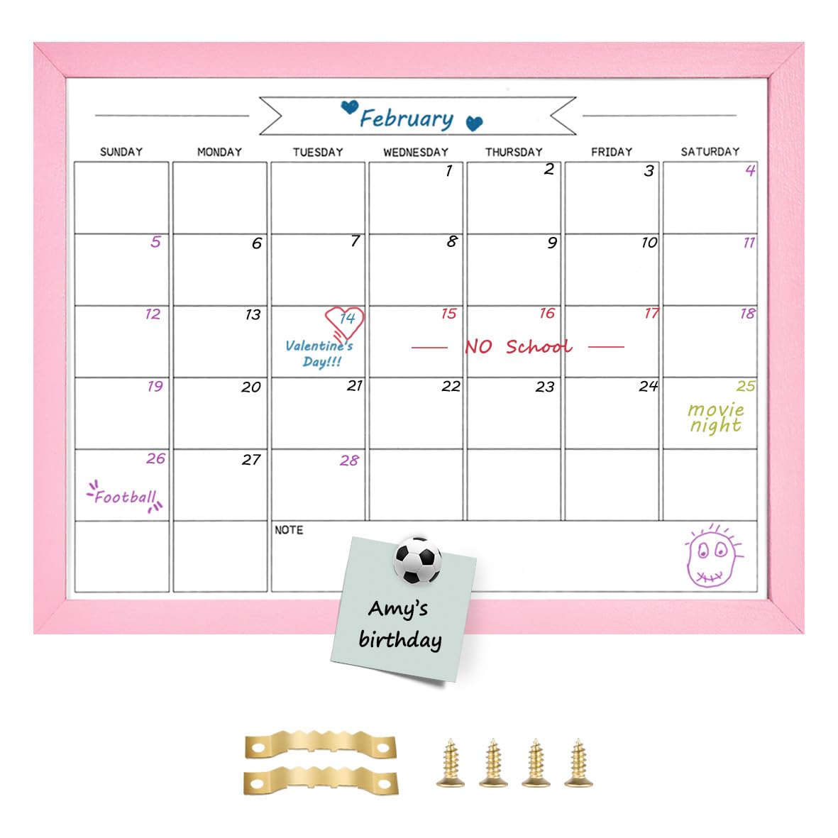 Amazon.com : Dry Erase Monthly Calendar Whiteboard for Wall